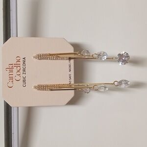 Cubic Zirconia Earrings Dangle Drop Post Pierced Earrings Camila Coelho